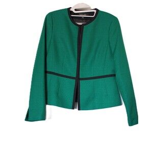 Evan Picone Sz 4 Blazer Green Career Business Office Work Classic Open Tailored